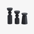 Set de 3 bougeoirs bois design, Boston coloris noir