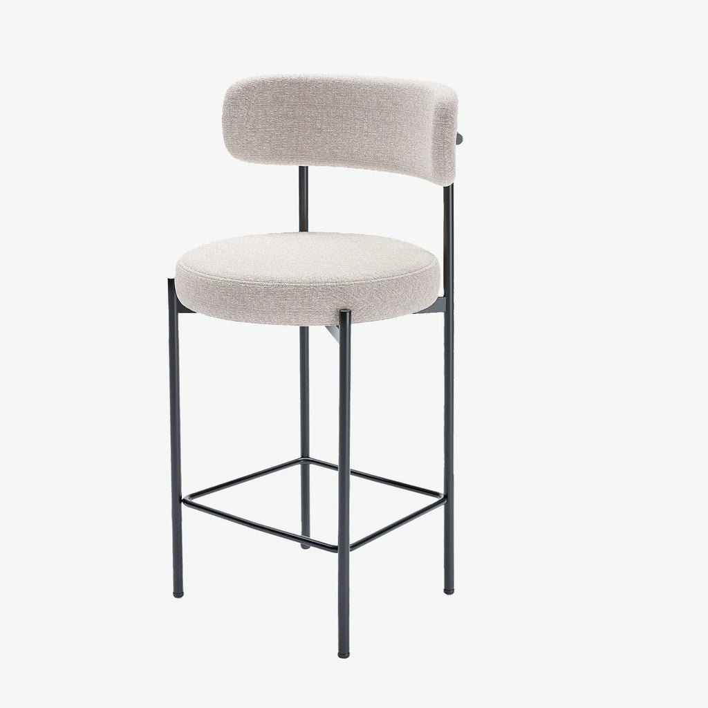 Lot de 2 tabourets de bar velours cr me Agathe