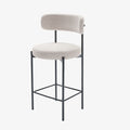 Lot de 2 tabourets de bar velours cr me Agathe