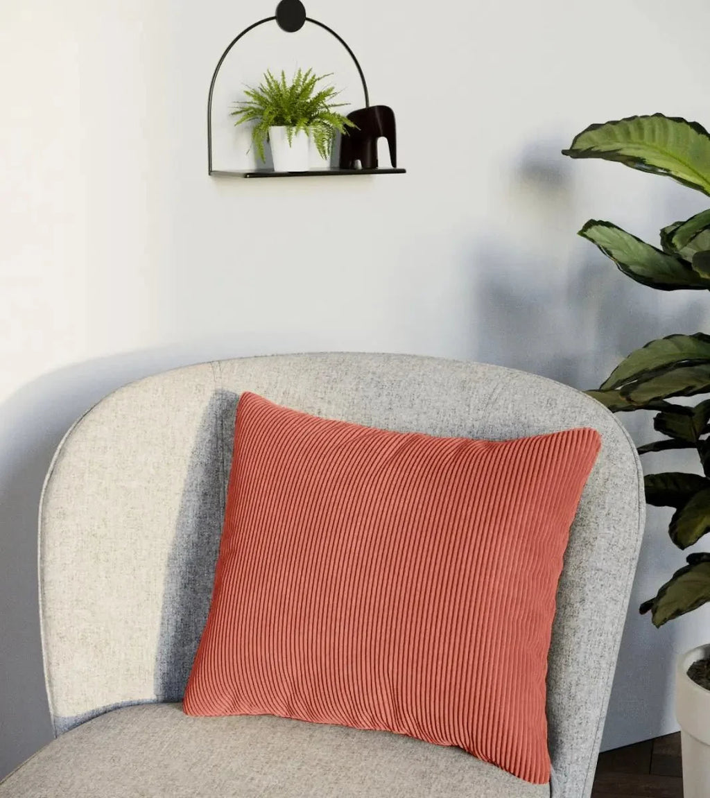 Coussin en velours rose d houssable 40x40cm
