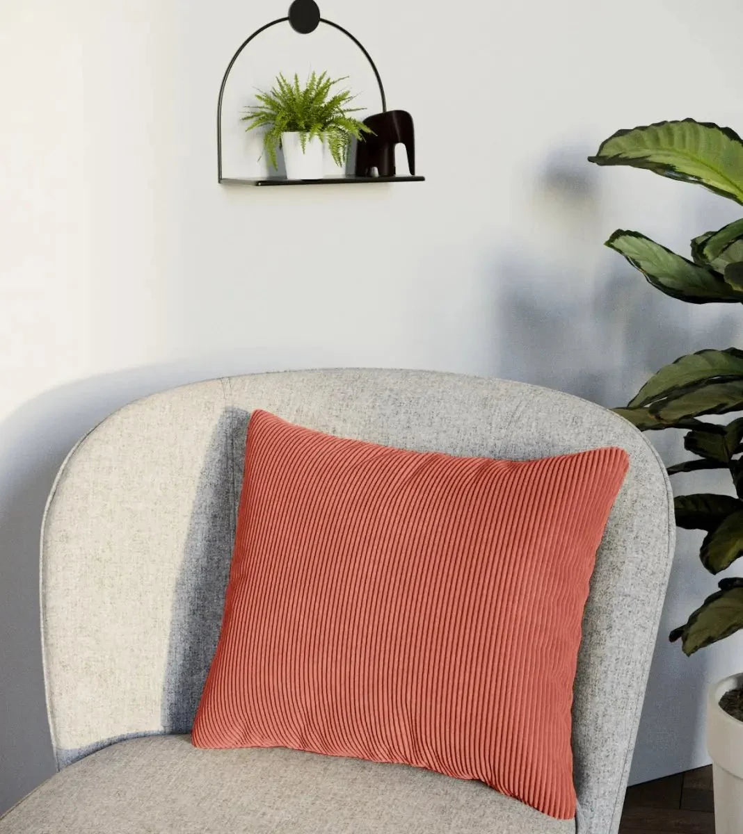 Coussin en velours rose d houssable 40x40cm