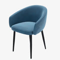Paire de fauteuils de table design velours bleu Eug nie