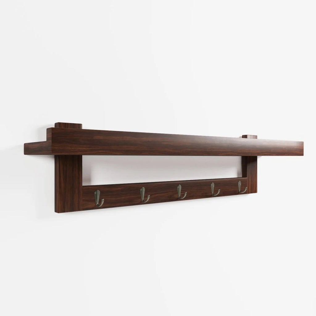 Patère en bois et argent