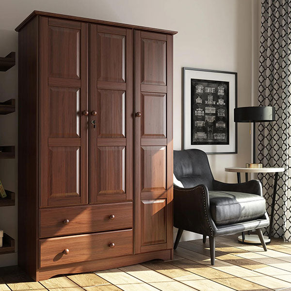 Grande Armoire en Bois Massif 100% - Moka