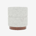 Auguste   Pouf cylindrique en bouclette cr me