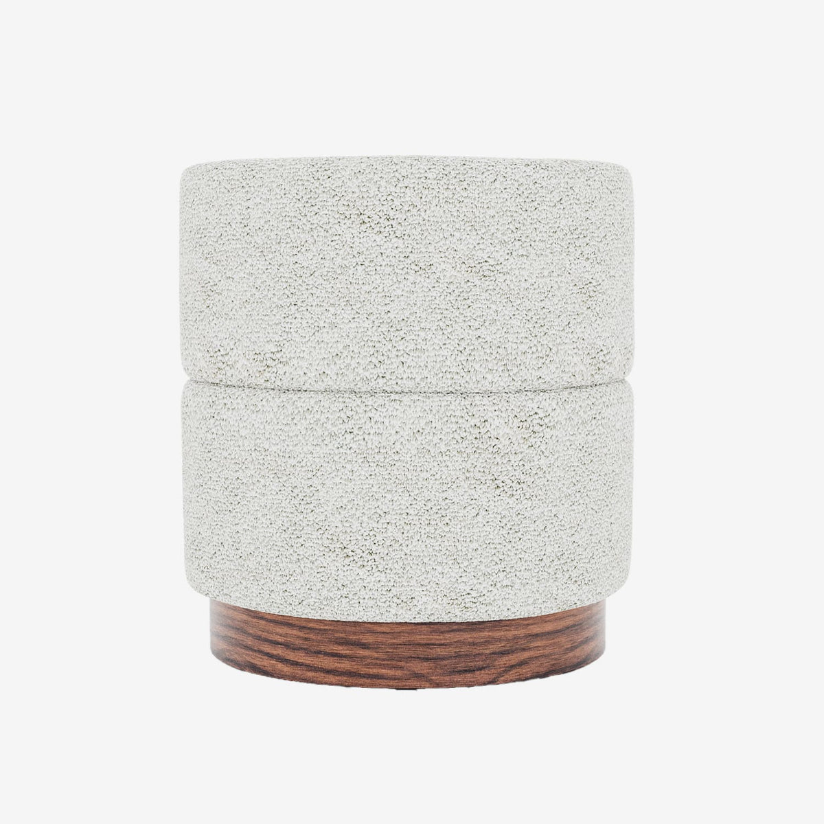 Auguste   Pouf cylindrique en bouclette cr me