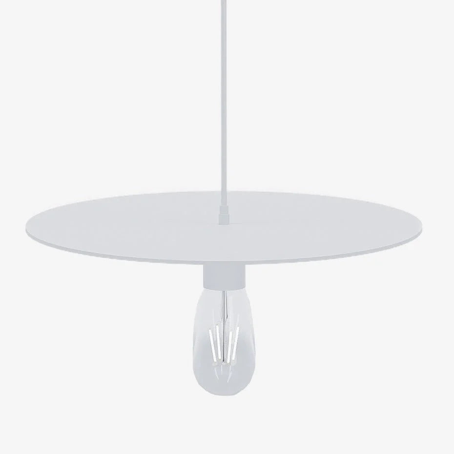 Luminaire suspension circulaire en métal blanc