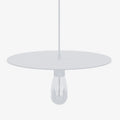 Luminaire suspension circulaire en métal blanc