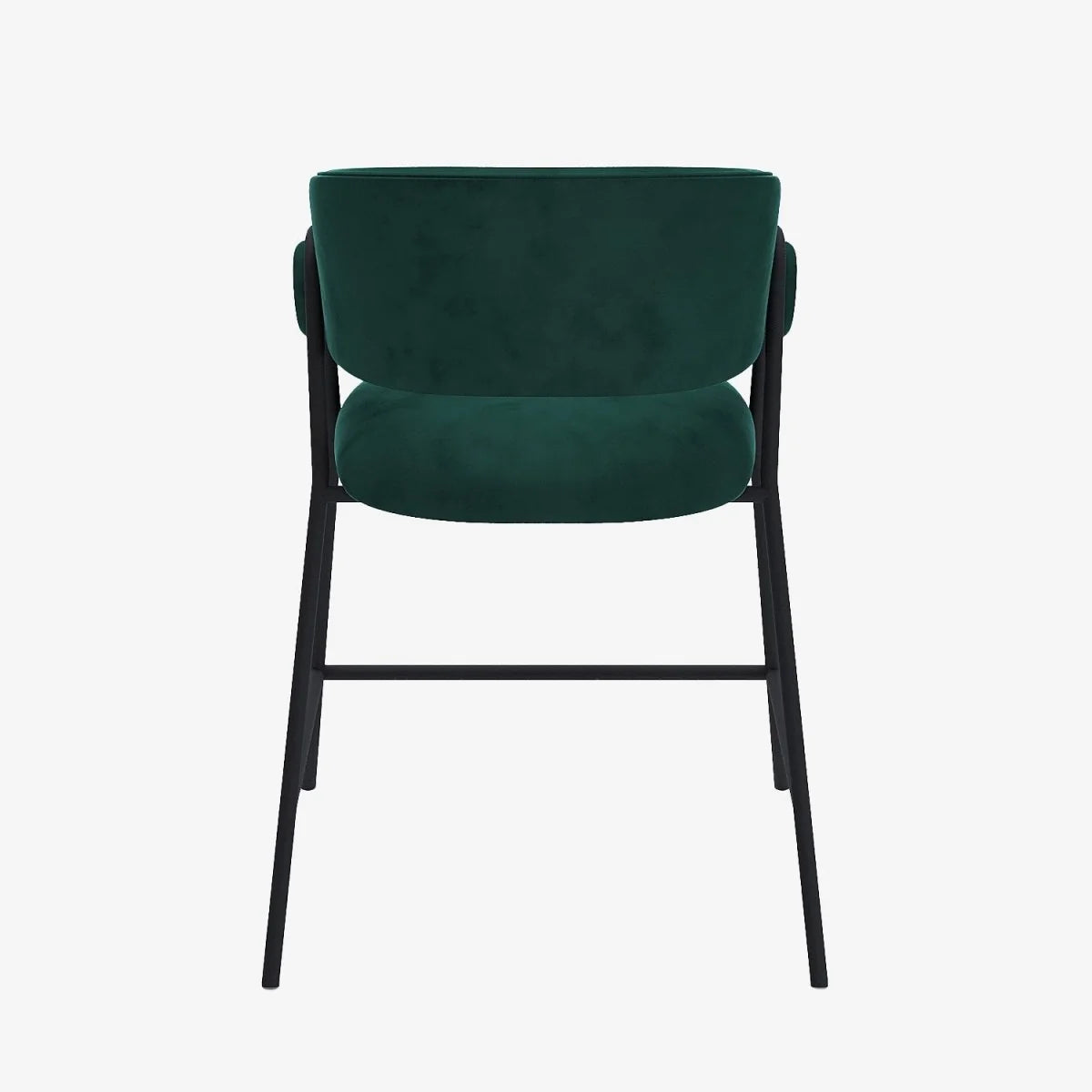 Lot de 2 tabourets de bar avec dossier, velours vert Bonnie