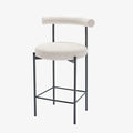 Lot de 2 chaises de bar bouclette blanche Charlotte