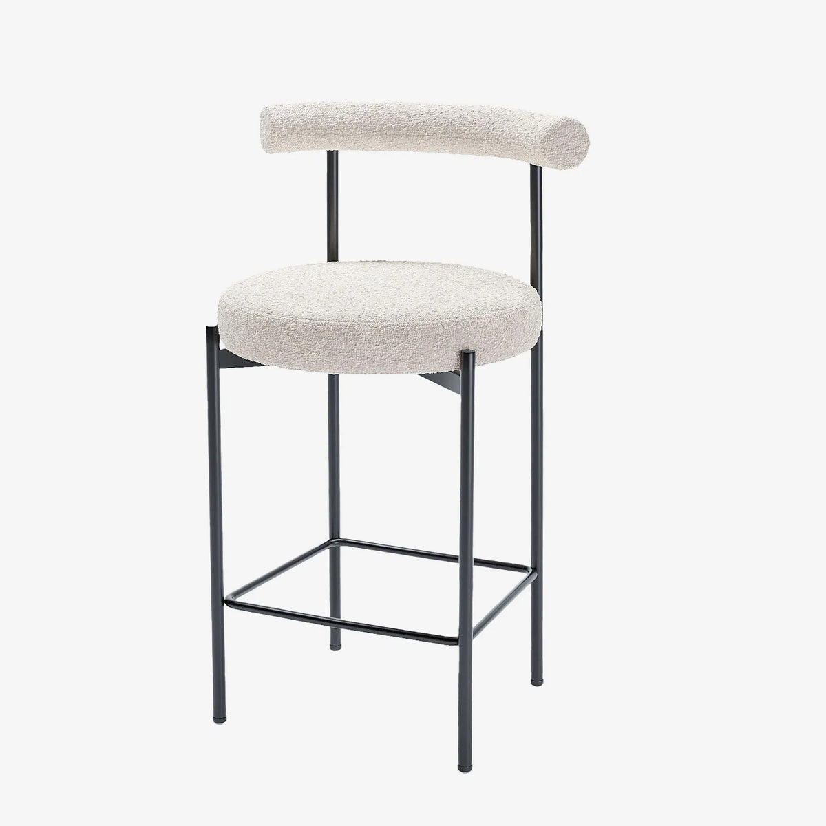 Lot de 2 chaises de bar bouclette blanche Charlotte