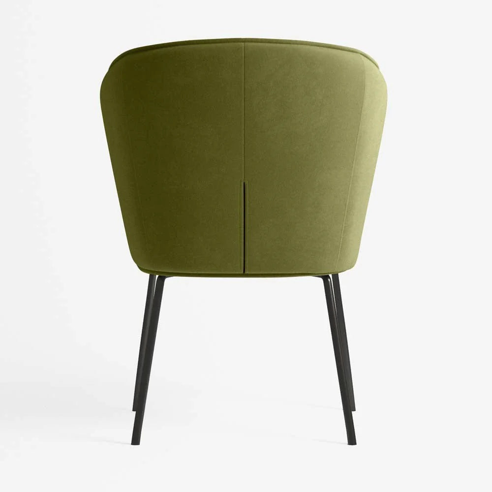 Chaise en velours vert kaki