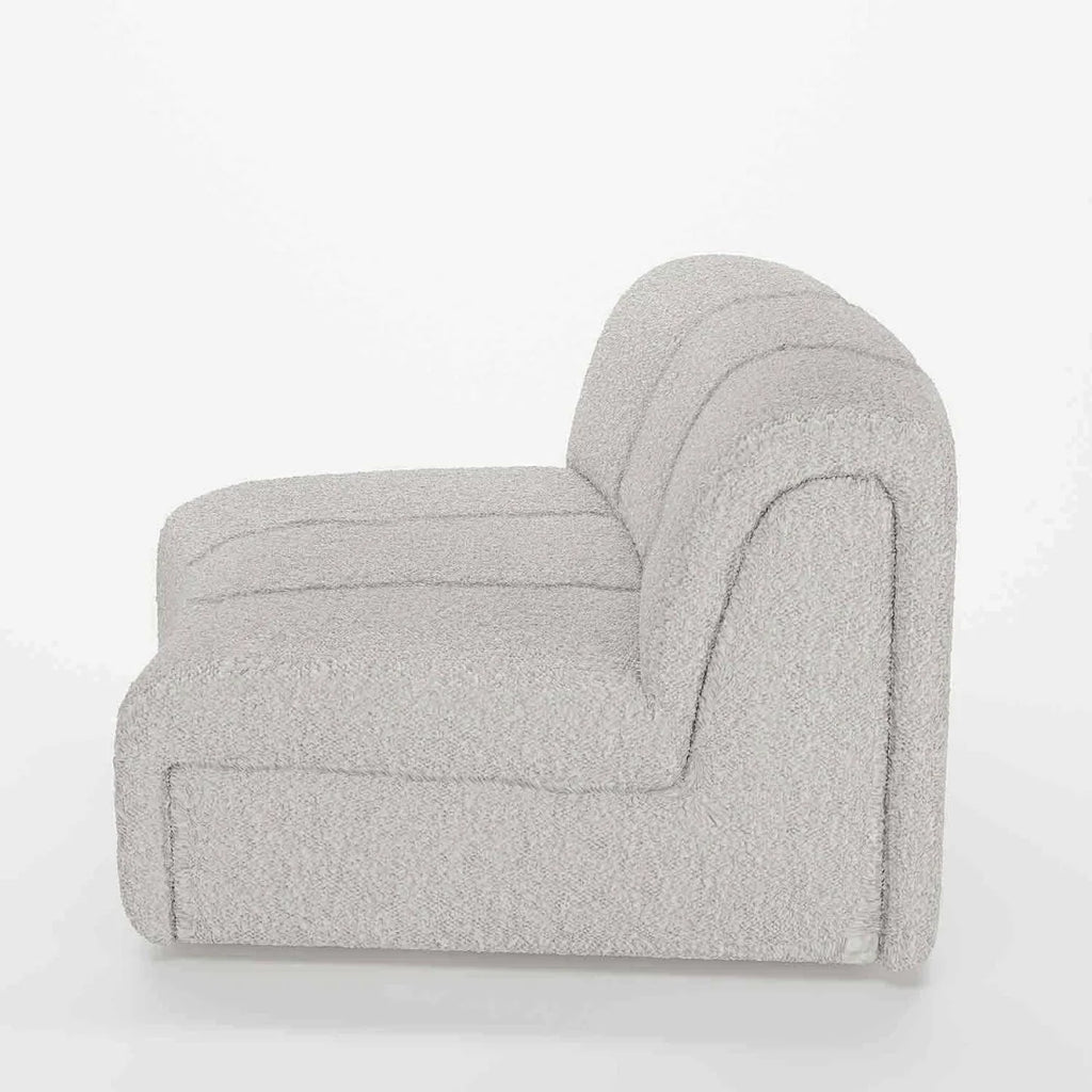 Chauffeuse d angle pour canap  modulable en tissu bouclette gris-cr me H l ne