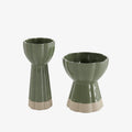 Set de 2 vases design vintage en c ramique verte Vienne