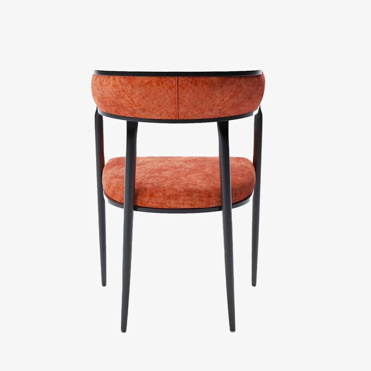 Chaise de salle   manger design dossier arrondi velours ocre Aurore