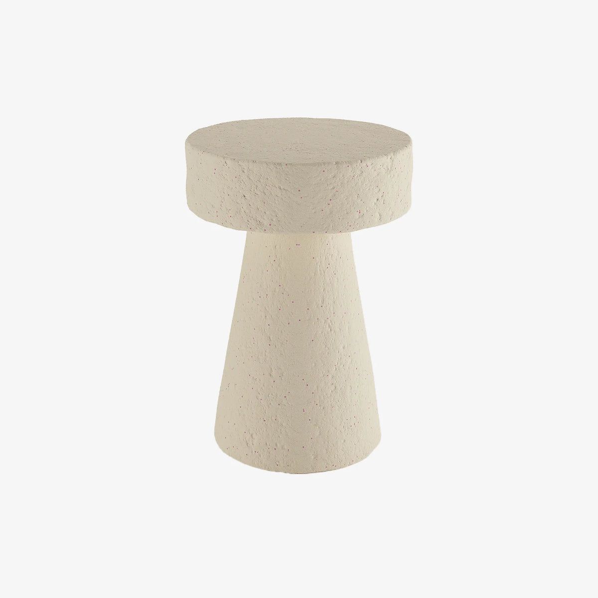 Table d appoint circulaire en magn sie cr me mouchet e rose Marguerite