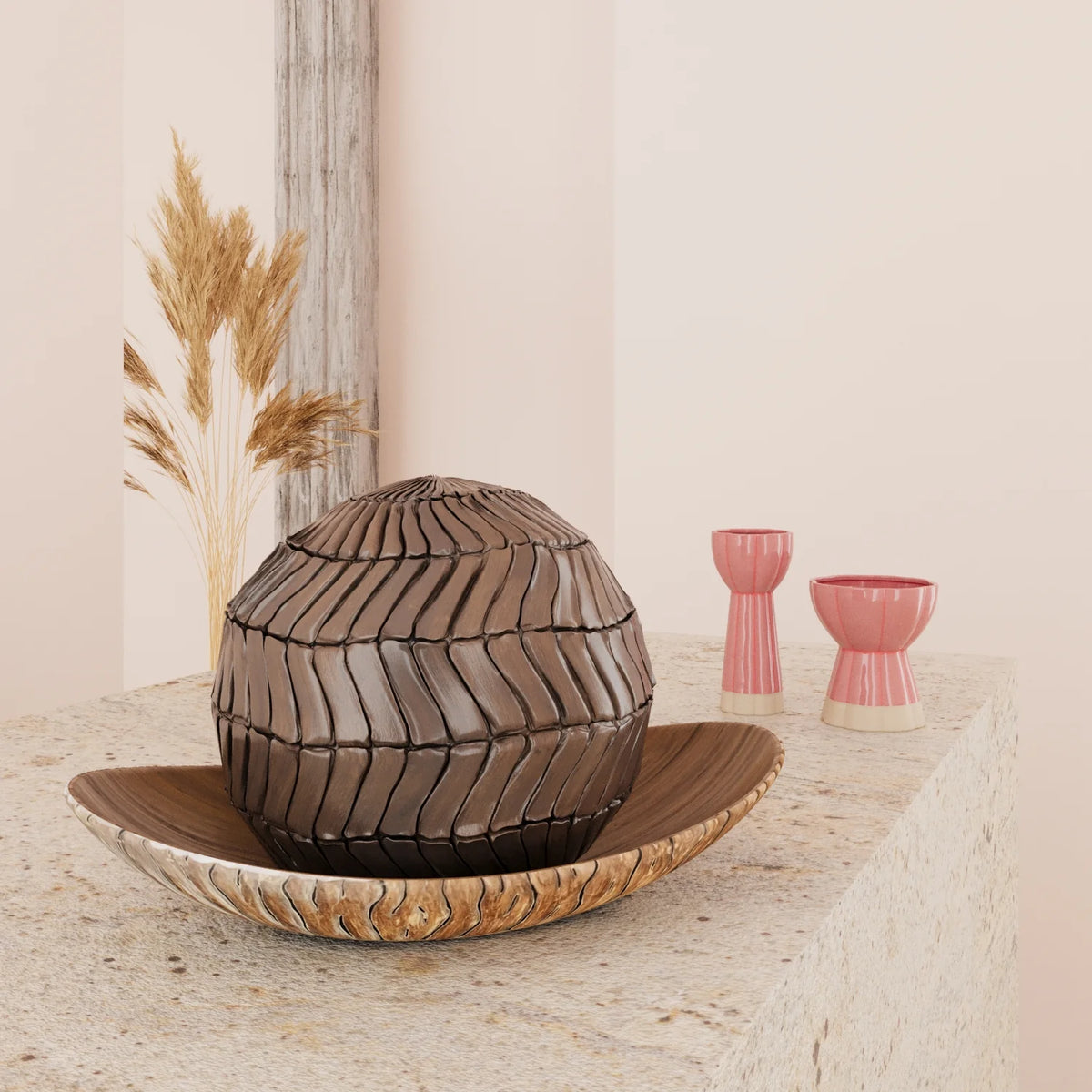 Coupelle d corative design aspect bois Stockholm