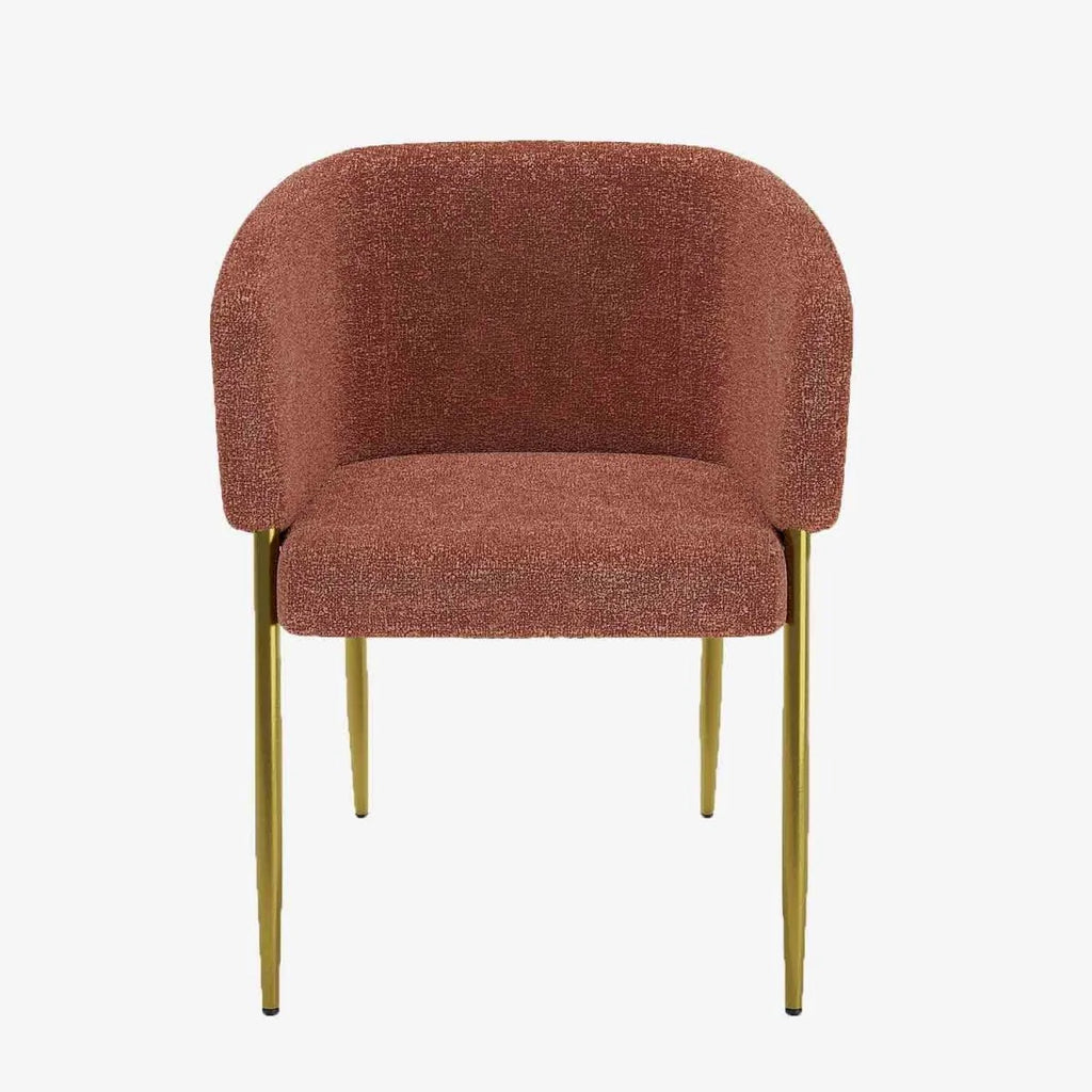 Fauteuil de salle   manger bouclette couleur brique Basile