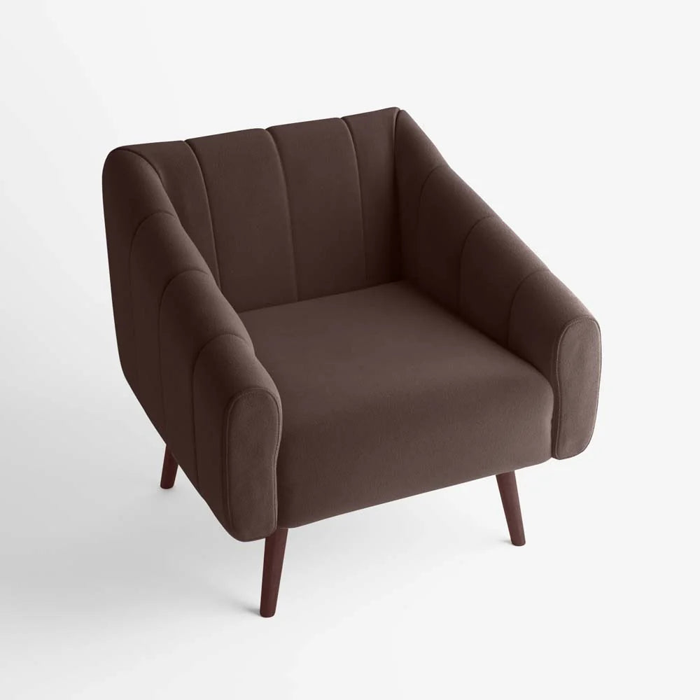 Fauteuil en velours marron