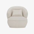 Fauteuil design bouclette gris-cr me Pablo
