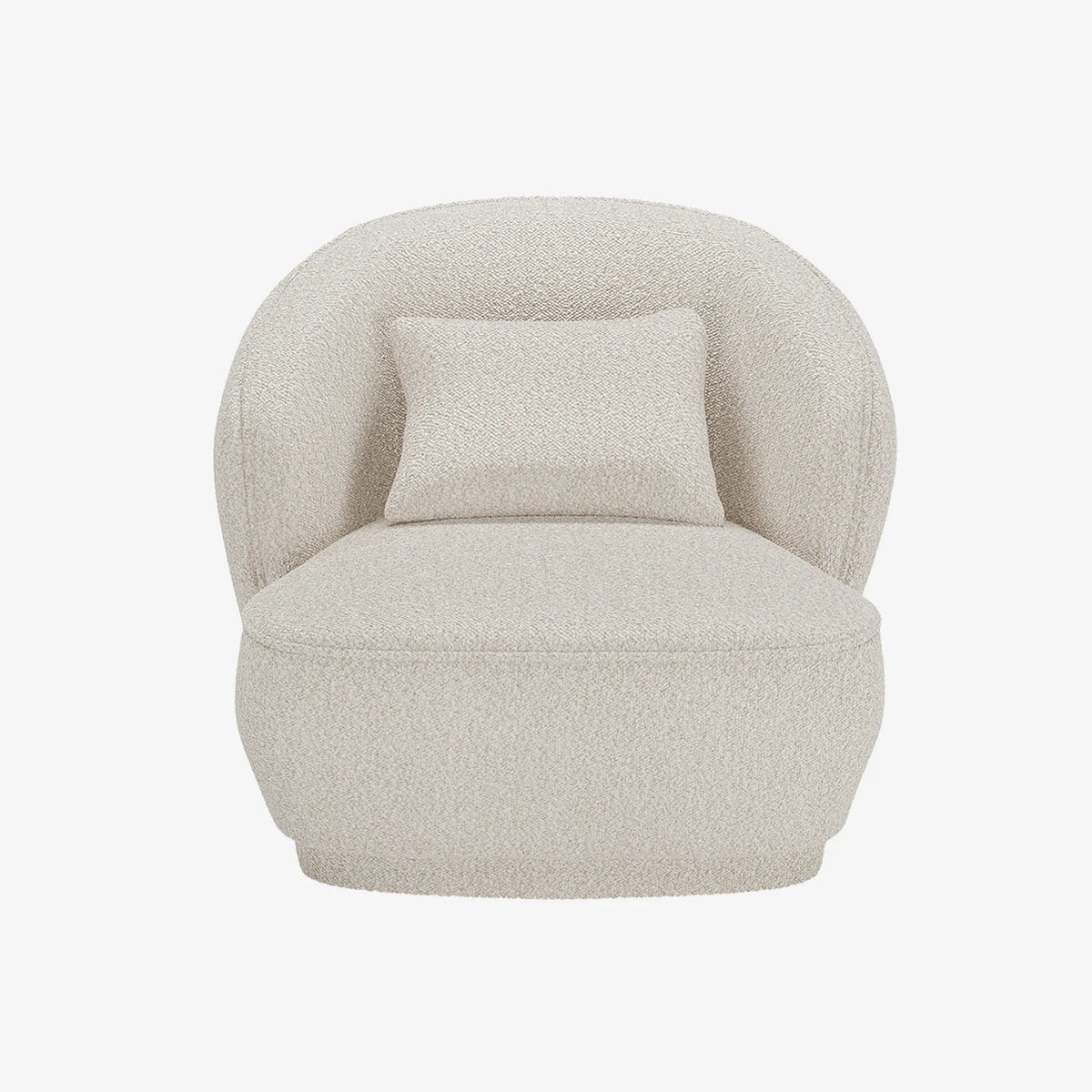 Fauteuil design bouclette gris-cr me Pablo