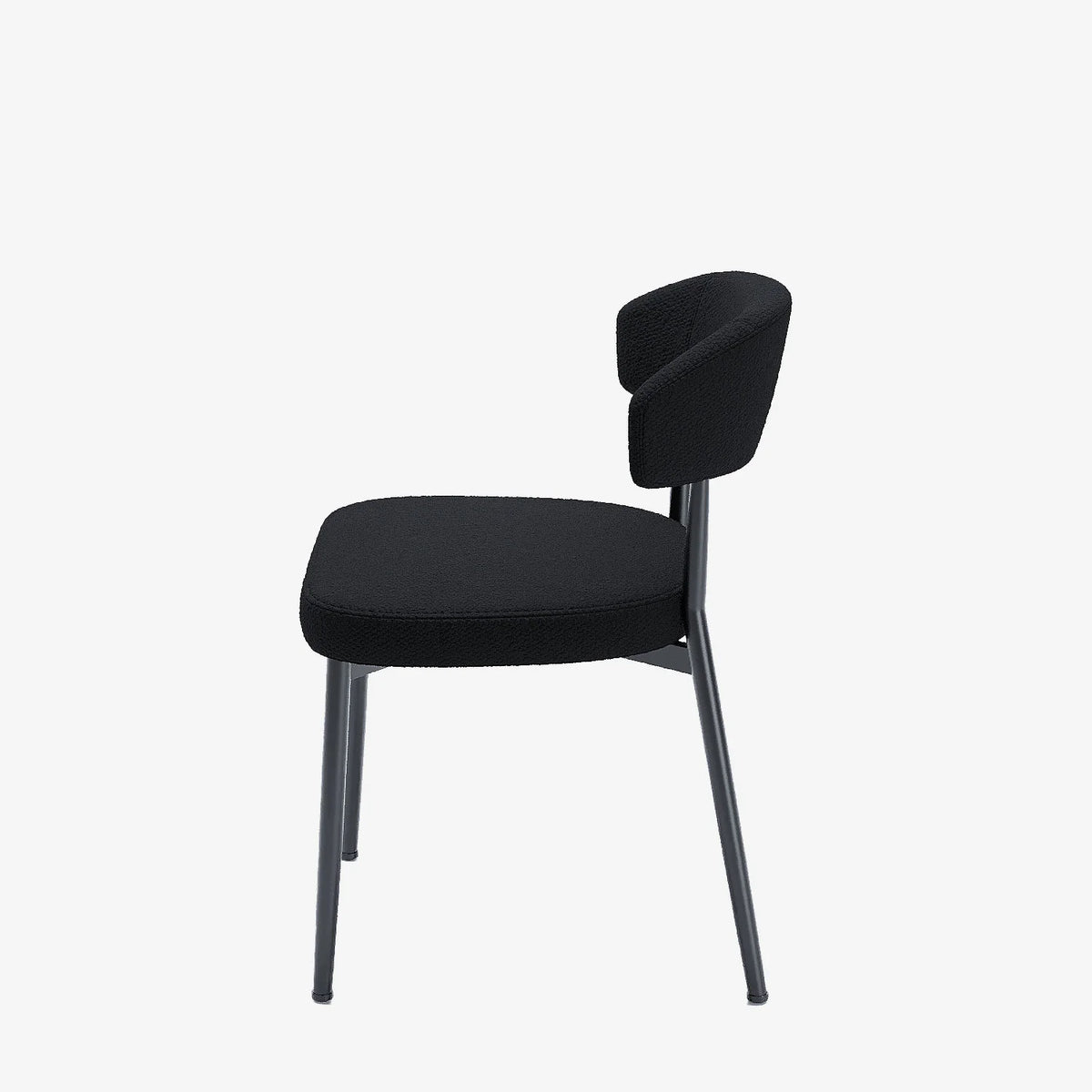 Lot de 2 chaises de salle   manger en tissu bouclette gris anthracite & m tal noir Mona