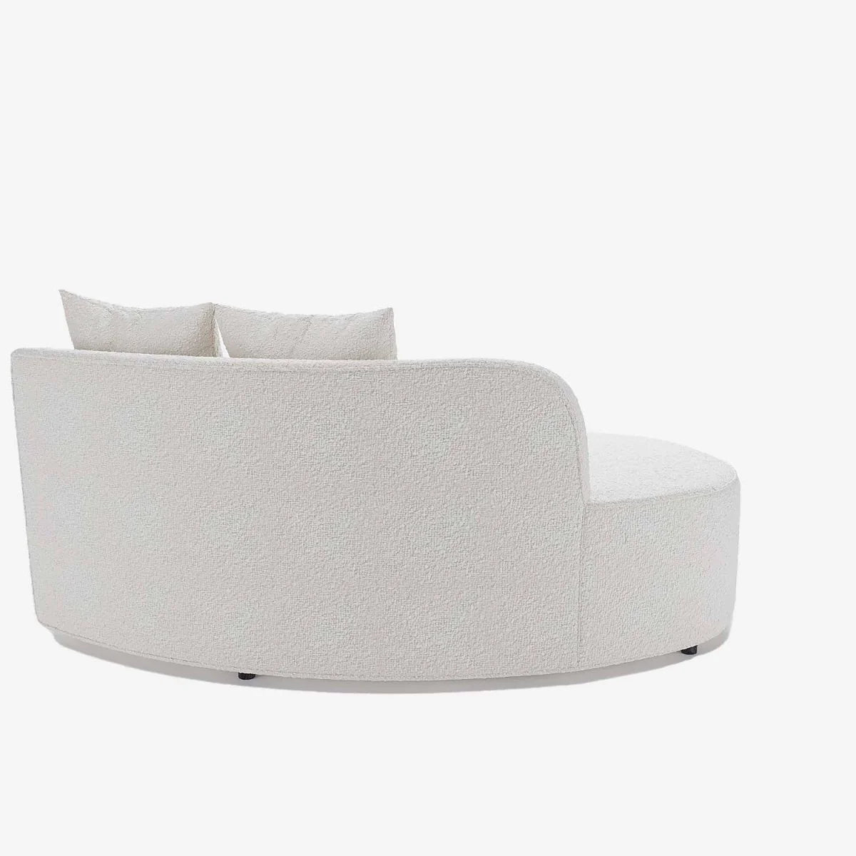 Canap  sectionnel incurv  3-4 places en tissu boucl  blanc Alba