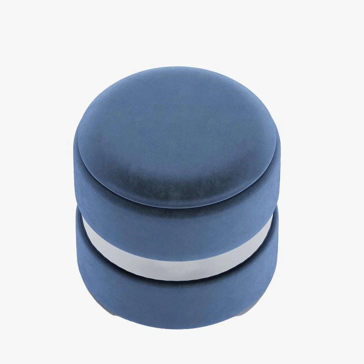 Pouf rond en velours & métal avec rangement