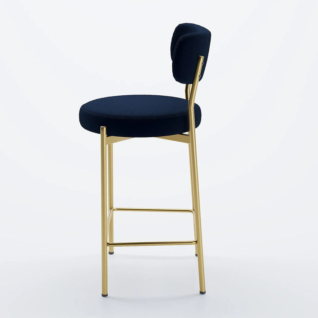 Lot de 2 fauteuils de bar velours noir Lili