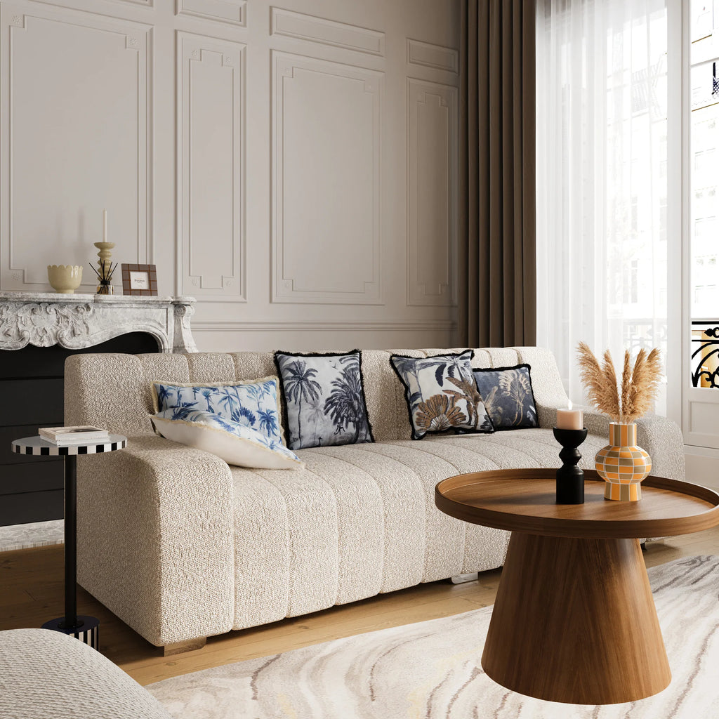 Table d appoint ronde originale couleur bleue Jasmin