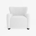 Fauteuil blanc effet laine boucl e