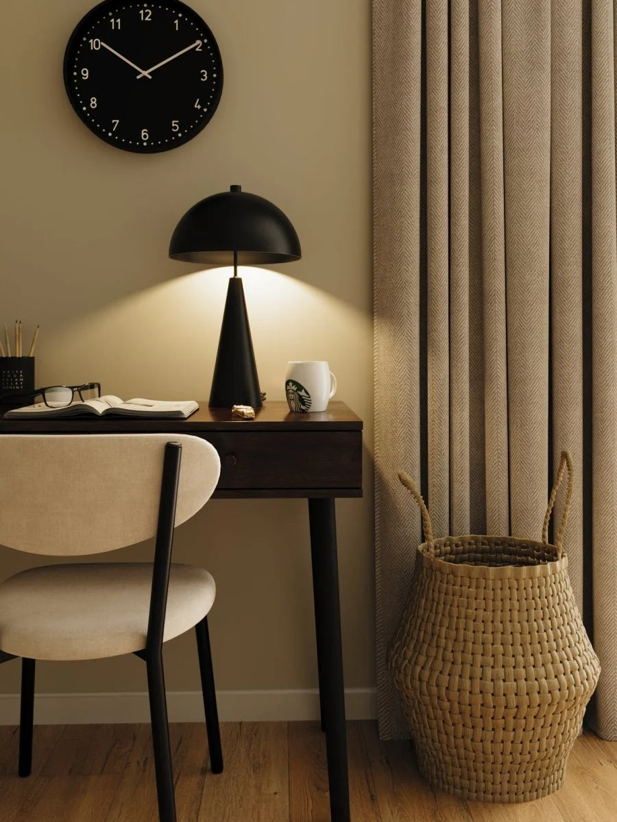 Lampe champignon   poser en m tal noir Monet