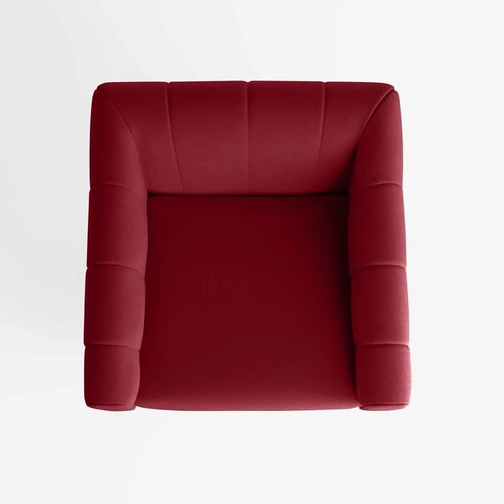 Fauteuil en velours bordeaux