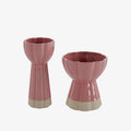 Set de 2 vases design vintage en c ramique rose Vienne