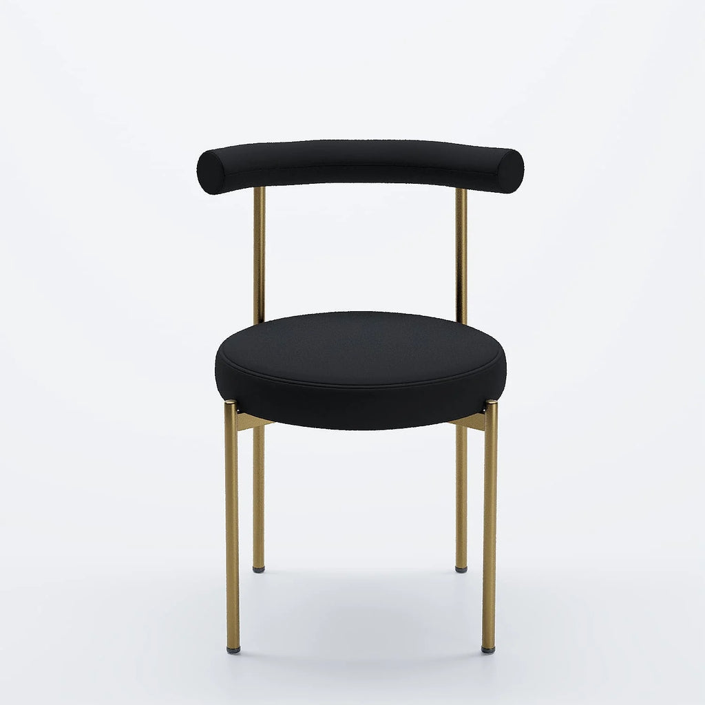 Lot de 2 chaises de table velours noir