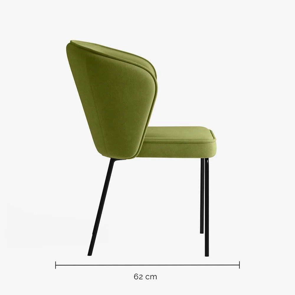 Chaise en velours vert kaki