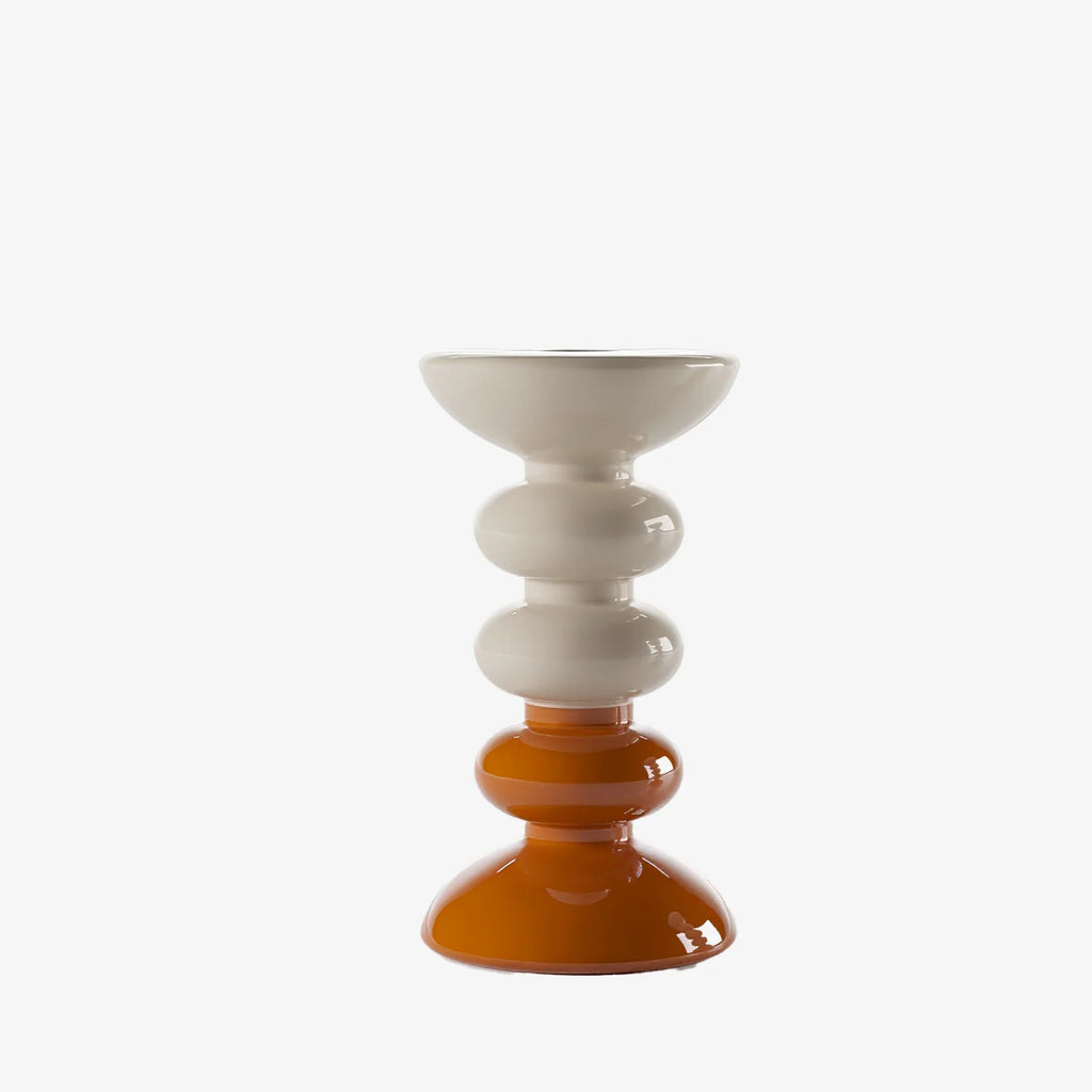Chelsea - Set de 2 bougeoirs verticaux c ramique bicolore