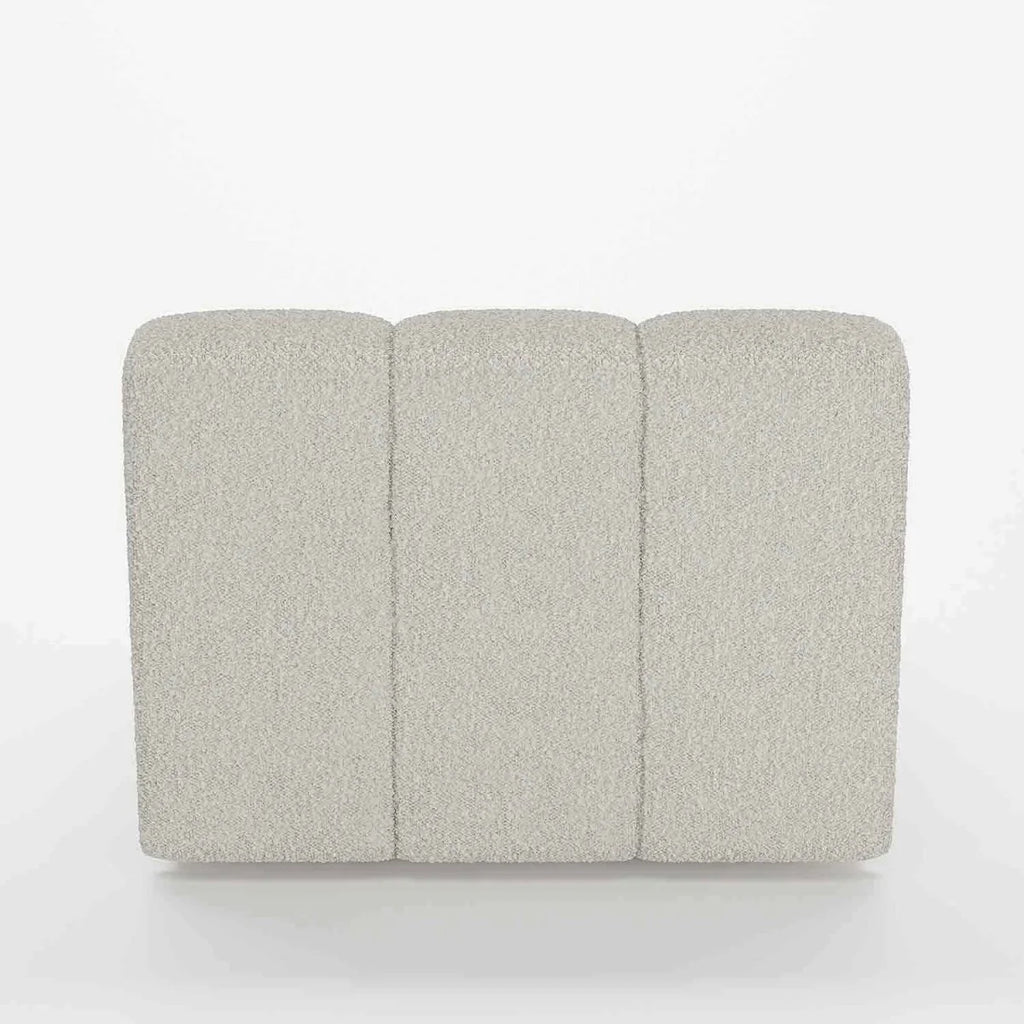 Canapé modulable en tissu bouclette gris-crème