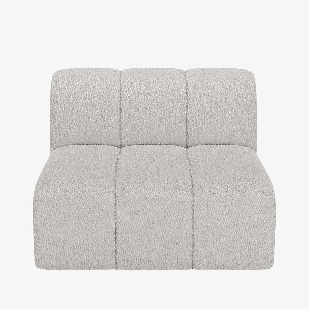 Canapé modulable en tissu bouclette gris-crème