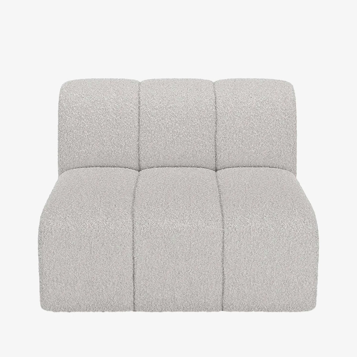 Canapé modulable en tissu bouclette gris-crème