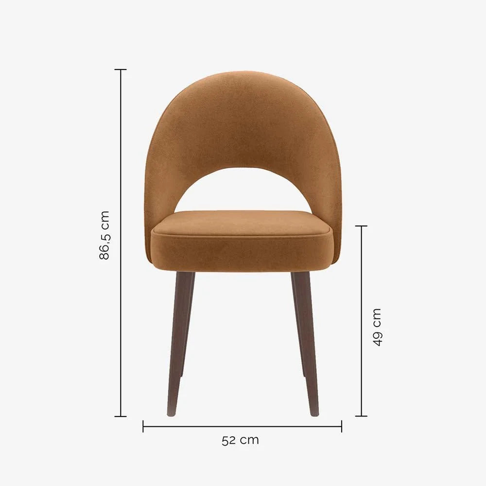 Chaise en velours camel