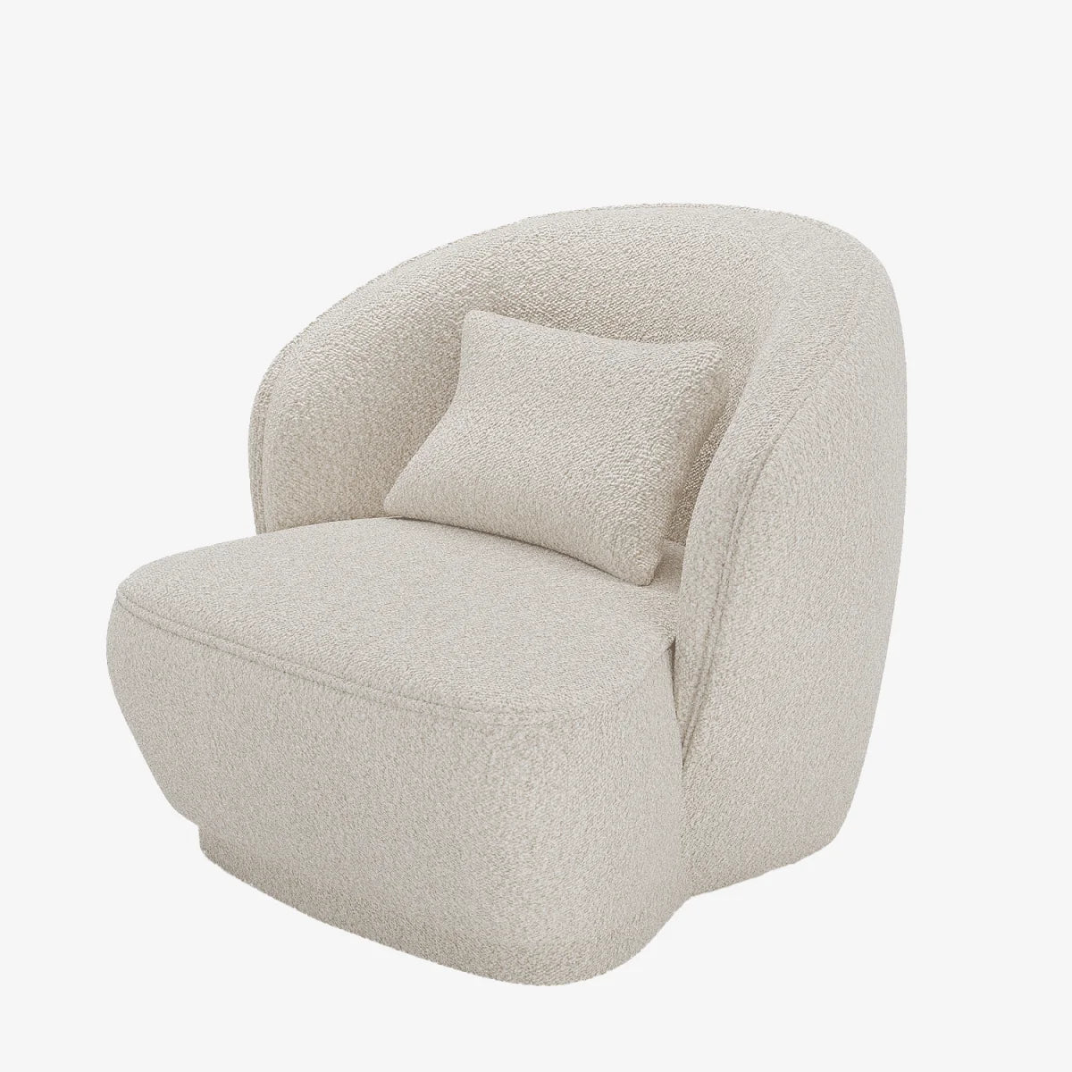 Fauteuil design bouclette gris-cr me Pablo