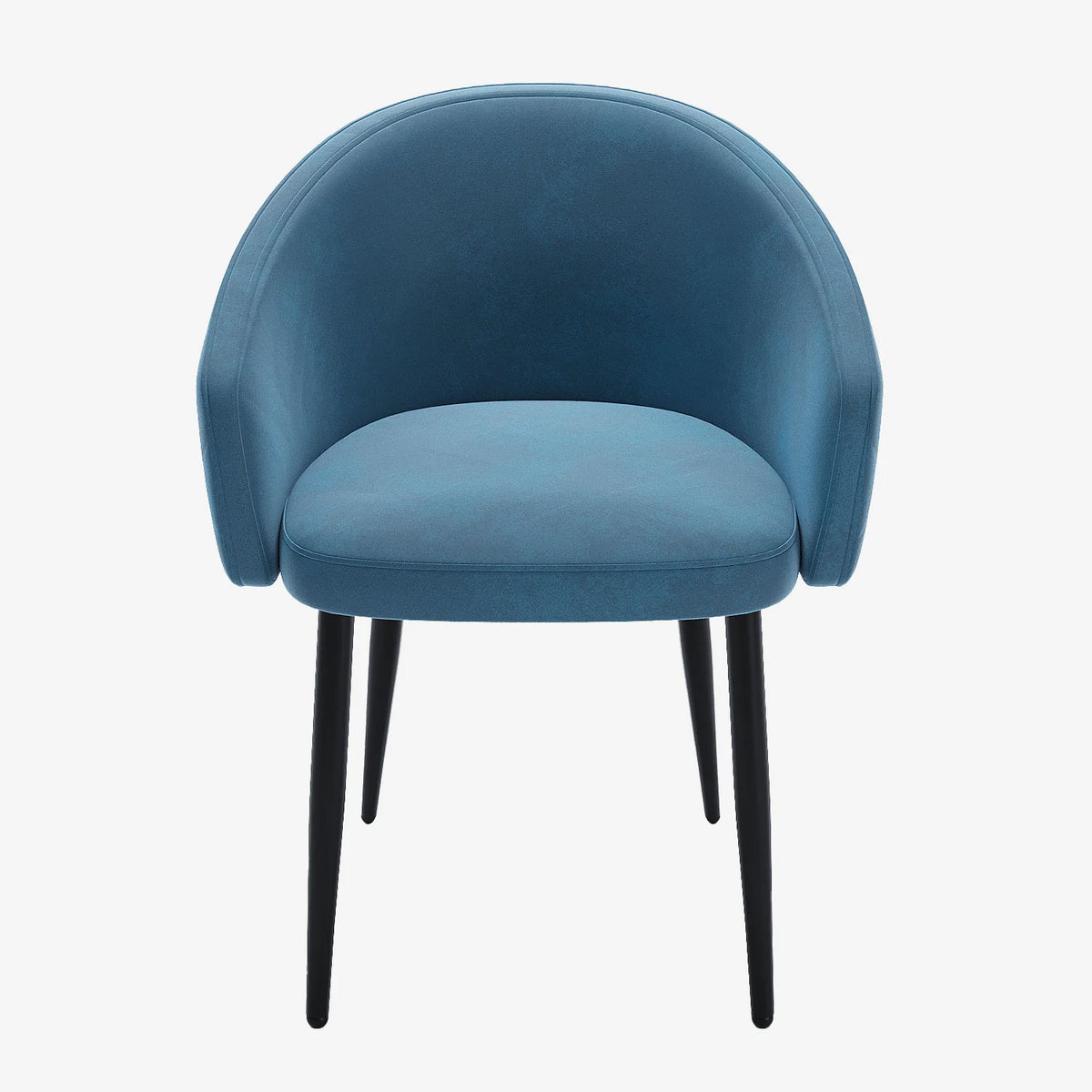 Paire de fauteuils de table design velours bleu Eug nie