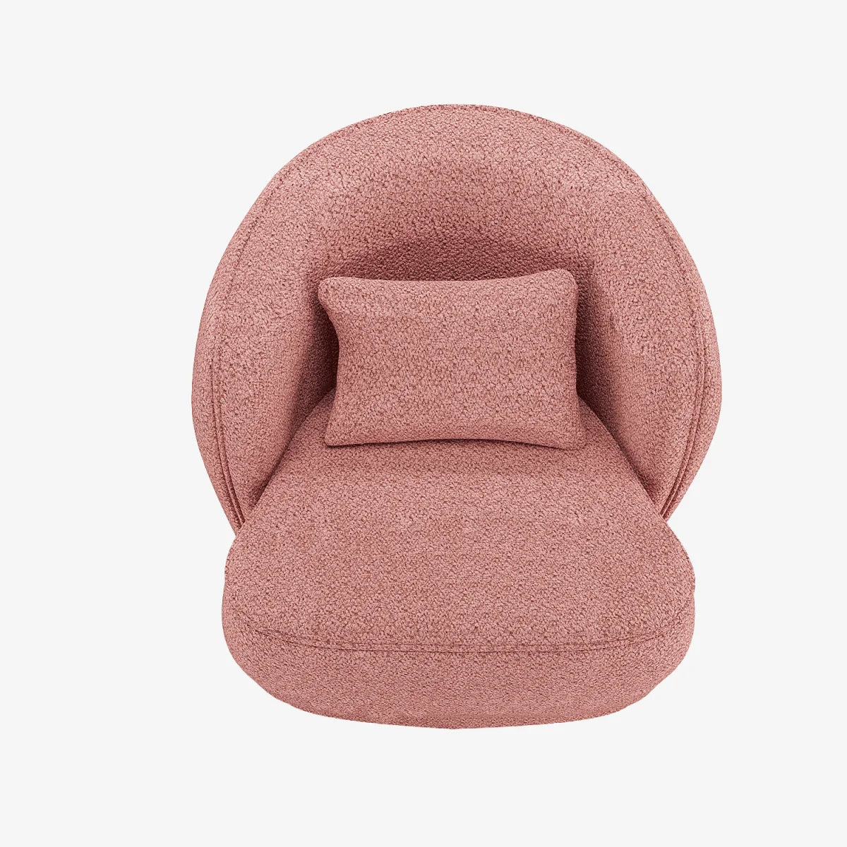 Fauteuil design boucl  rose Pablo