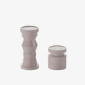 Set de 2 bougeoirs en bois design coloris rose Antalya