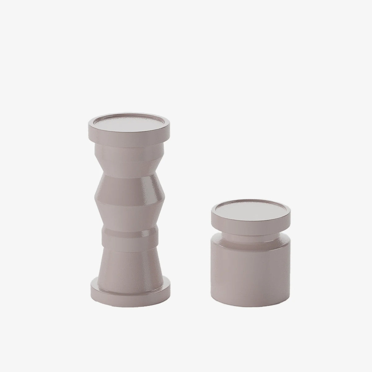 Set de 2 bougeoirs en bois design coloris rose Antalya