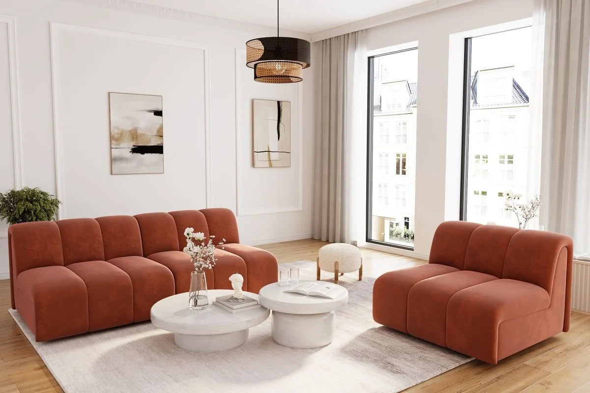 Chauffeuse d angle pour canap  modulable en velours ocre H l ne