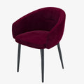 Paire de fauteuils de table design en velours bordeaux Eug nie