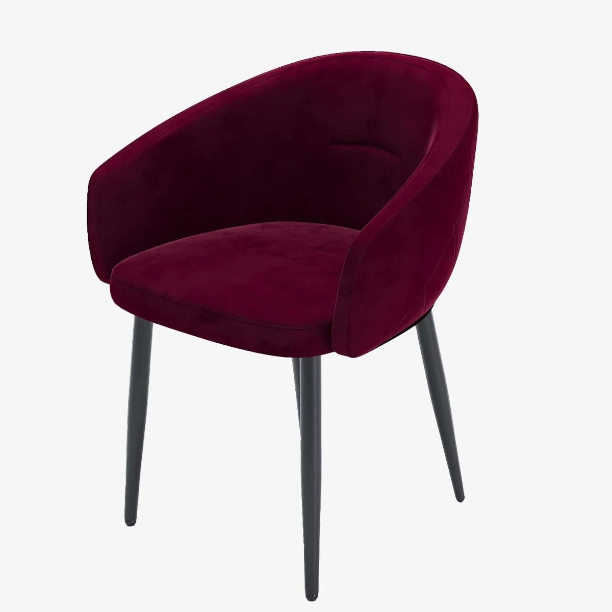 Paire de fauteuils de table design en velours bordeaux Eug nie