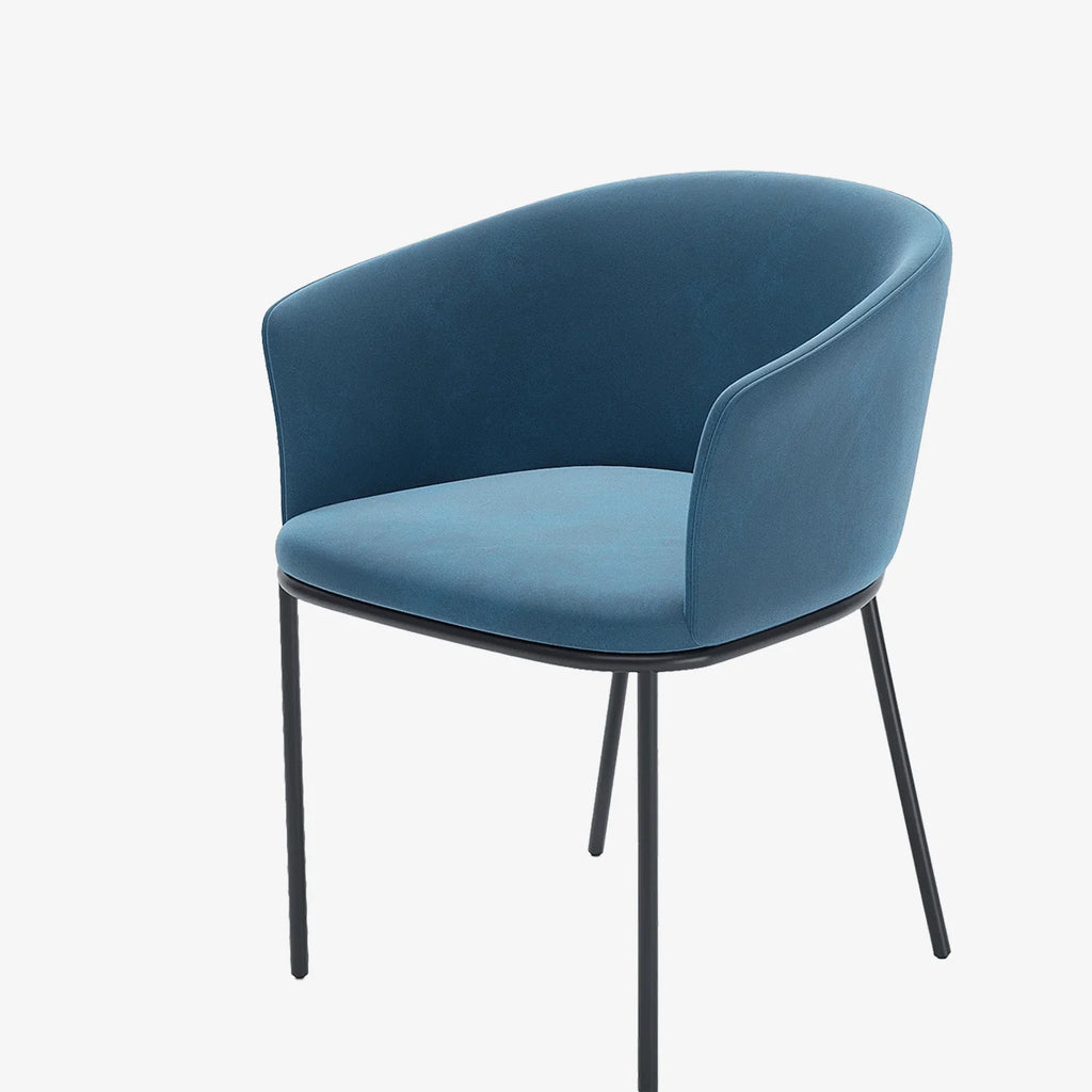 Lot de 2 fauteuils de salle   manger en velours bleu Andr a